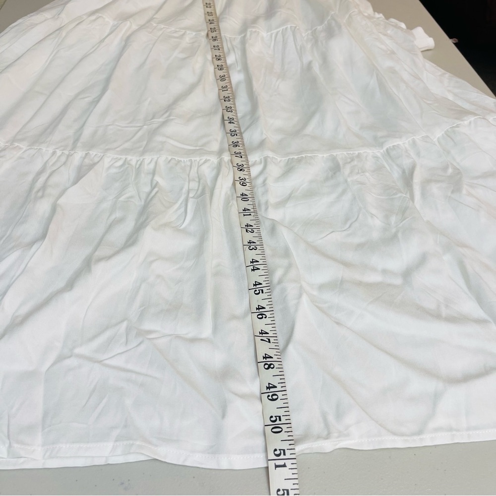 NWT Merokeety Flutter Sleeve V-Neck White Maxi Dress XL Vacation Beach Pockets - Picture 9 of 10